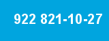 922 821-10-27 922 821-10-27